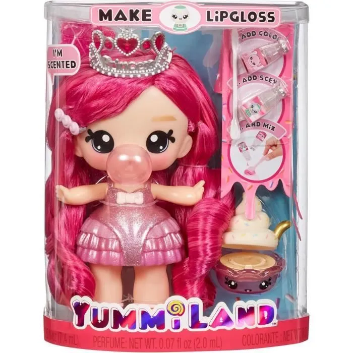 Yummiland - Grande poupée 25 cm à coiffer et câliner - Animal de compagnie + baumes à lèvre parfumé - Bianca - Dès 4ans-1