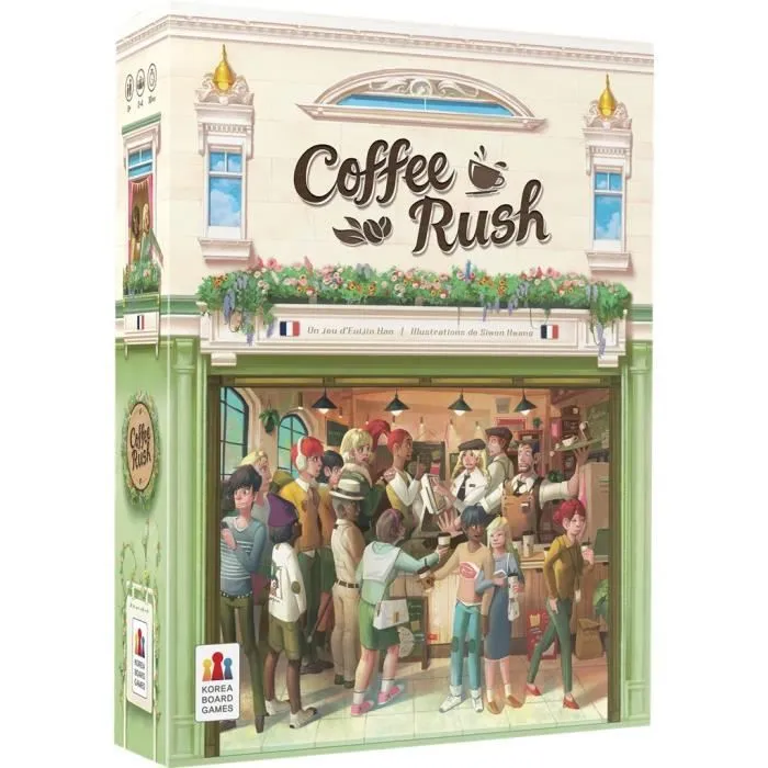 Jeu de gestion - ASMODEE - KBGCR01FR - Coffee Rush - 2 joueurs ou plus - 30 min de jeu-0