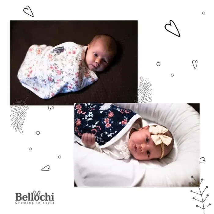 Bellochi Lot de 2 Couverture Emmaillotage Bebe Lange D'emmaillotage 0-3 mois - Coton Doux et Délicat - Bleu-3