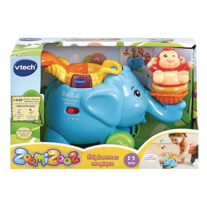 VTECH - 509805 - Zoomizooz - Eléphanteau Magique (+ 1 animal) - Mini-univers de jeu - Mixte - 12 mois+-1