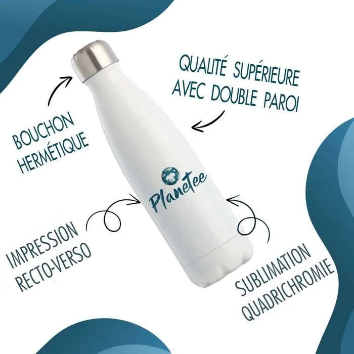 Bouteille Isotherme - Personnalisée - Acier Inoxydable - 500 ml - Design Moderne - Mixte-1