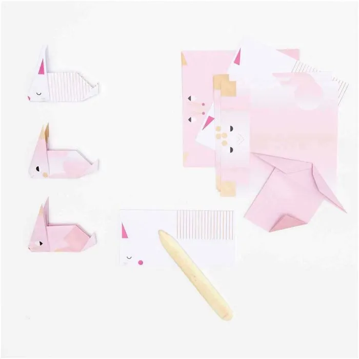 Papier d'origami de lapin, 30 feuilles-3