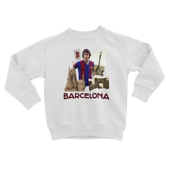 Sweatshirt Enfant Barcelona Collage Ville Carte Postale FC Barcelone-0