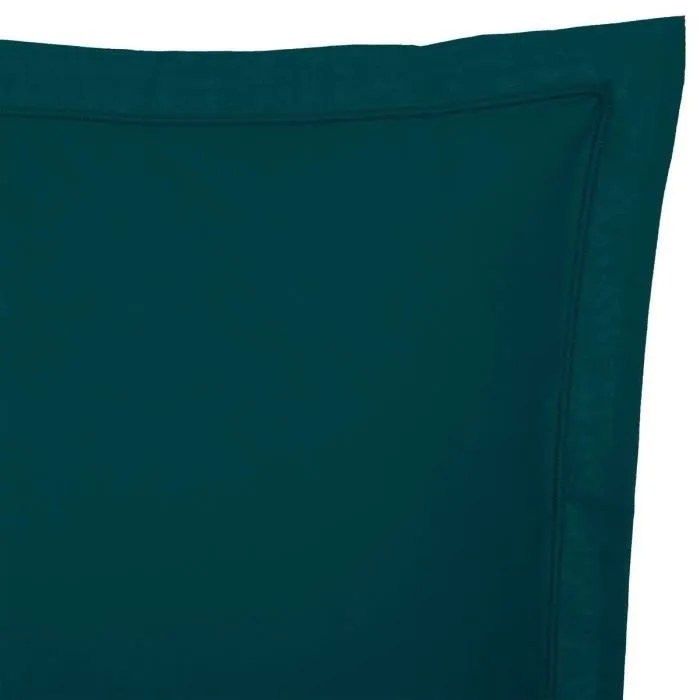 Taie d'oreiller - coton - bleu - 63x63 cm - Bleu égéen - Atmosphera createur d'interieur-1
