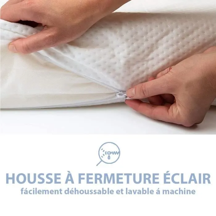 Matelas pour lit de bébé en mousse à mémoire de forme | 140x70 | Epaisseur 10 cm | Double Face Réversible Été et Hiver | Déhoussable-2