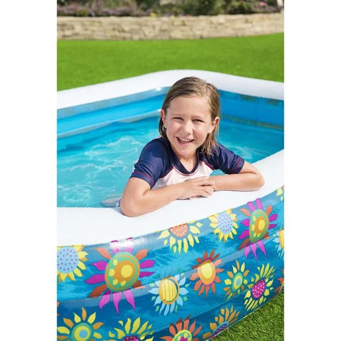Piscine gonflable - Bestway - Happy Flora - 229 x 152 x 56 cm - Impression florale - Extérieur-2