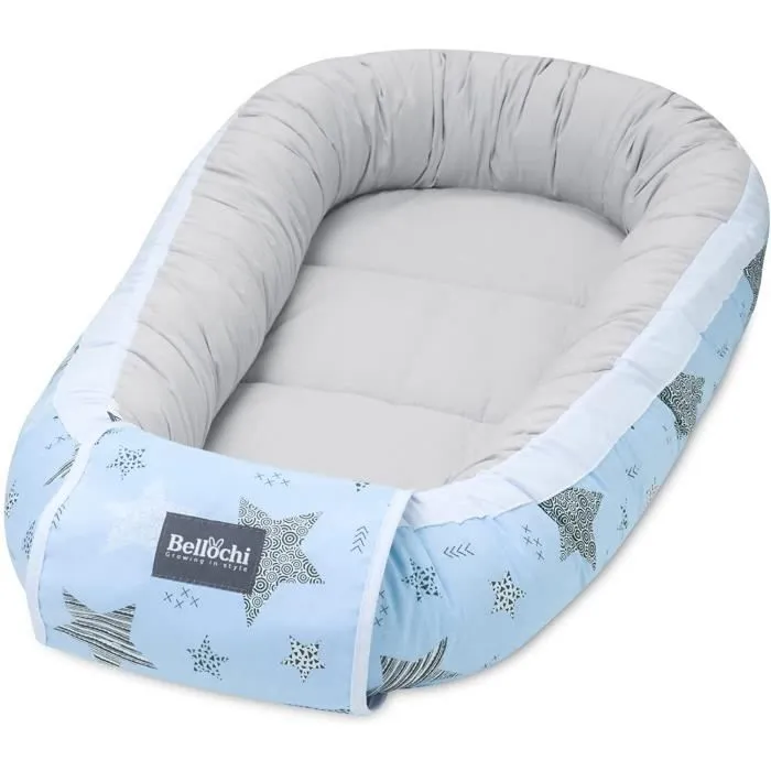 Bellochi Reducteur de Lit Bebe Cale Bebe pour Lit Cocon Bebe - 100% Coton - 90x60cm - Nid de Bebe Baby Nest - Rigel Star-0