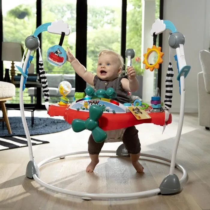BABY EINSTEIN Aire d'Eveil à Rebonds Ocean Explorers - Petit Avion, Jouets interactifs multilingues, Siège pivotant à 360 degrés-2