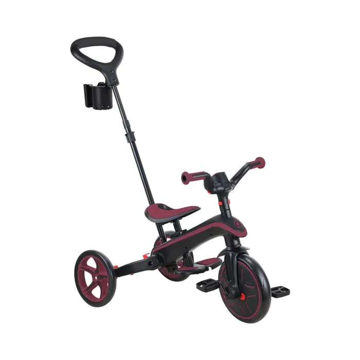 Globber - Tricycle EXPLORER 4-en-1 Évolutif & Pliable - Rouge Bordeaux-2