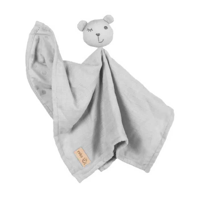 Doudou Lapin Bio Lil Planet - ROBA - Gris argenté - 40 x 40 cm - Certifié GOTS-0