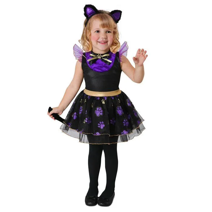 Déguisement Chatonne Violet Fille - Animaux - NO NAME - Polyester - Normes UE-0