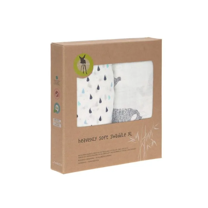 Lange divinement doux XL Little Water Baleine - LASSIG - 120 x 120 cm - Coloris Unique-5