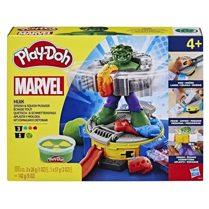Play-Doh Hulk Écrase tout, coffret pâte à modeler avec figurine Hulk, à partir de 4 ans, Marvel-7