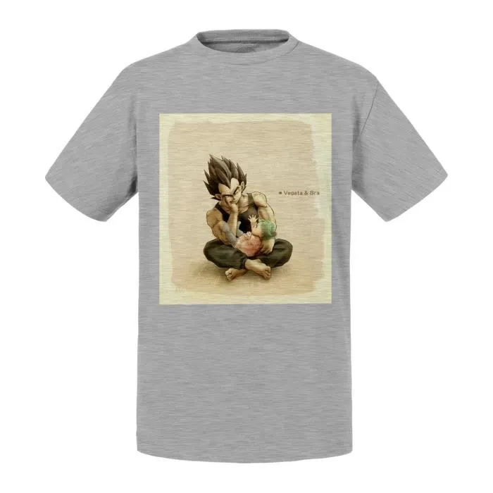 T-shirt Enfant Gris Vegeta Babysitter Bra Dragon Ball Manga Anime-0
