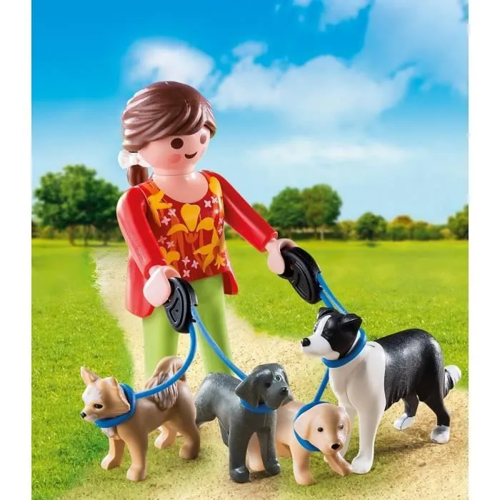 PLAYMOBIL Spécial Plus - Eleveuse de Chiens - Modèle 5380 - 4 chiots et accessoires inclus-1