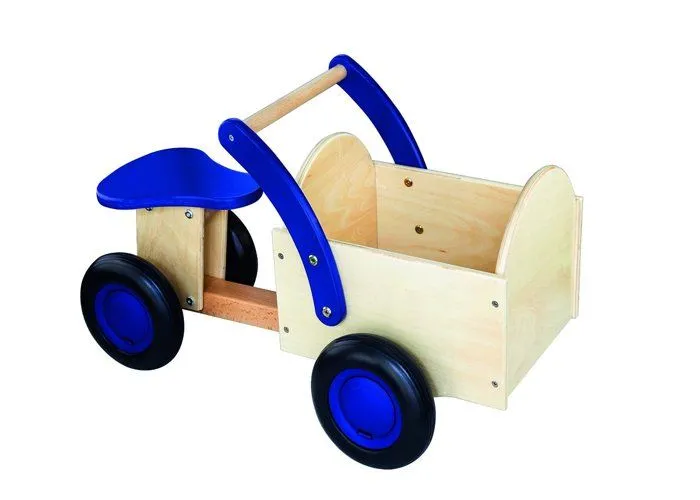 Jouet pour enfant - NEW CLASSIC TOYS - TRIPORTEUR - Bois - 3 roues - Naturel/Bleu-1