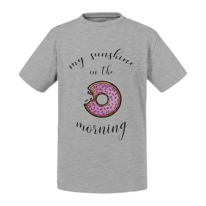 T-shirt Enfant Gris Mon Soleil du Matin Donut Morning Sunshine-0