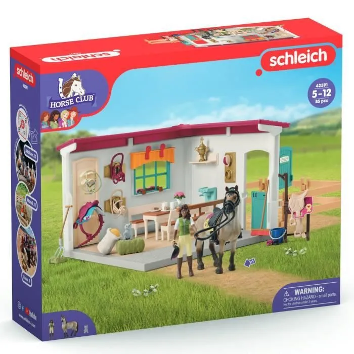 Sellerie du centre équestre, coffret avec 85 éléments inclus dont 1 cheval et 1 personnage, figurines pour enfants dès 5 ans --8
