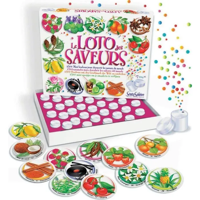SENTOSPHERE Loto des Saveurs - Jeu pour Enfant - Reconnaître 30 saveurs - Dès 6 ans-2