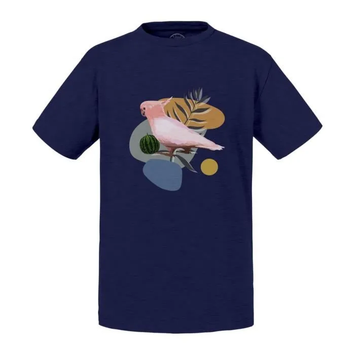 T-shirt Enfant Bleu Cacatoes Oiseau Tropical Exotique Jungle-0