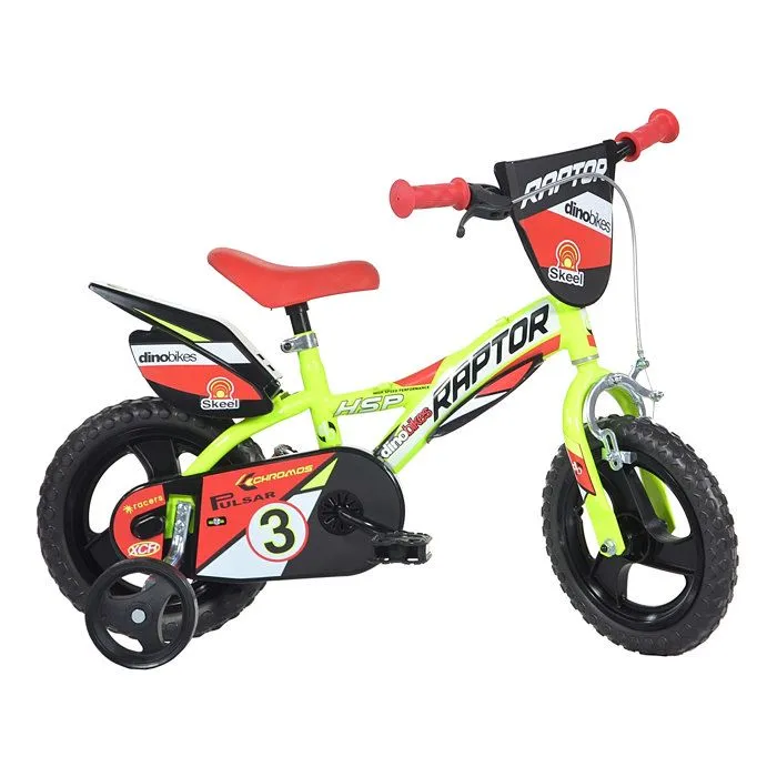 Vélo Enfant Garçon Raptor 12 Pouces - Jaune - Frein de Guidon avant et Pignon Fixe Arrière-0