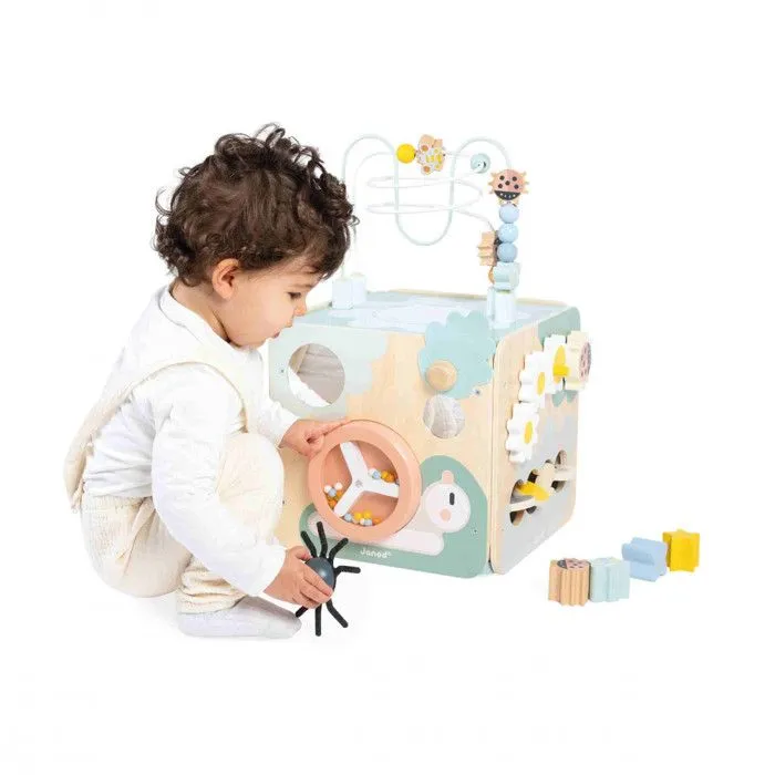 Grand Cube Multi-Activités Sweet Cocoon - 11 Activités pour Enfant - Jouet d'Éveil - en Bois FSC - Dès 18 Mois-1