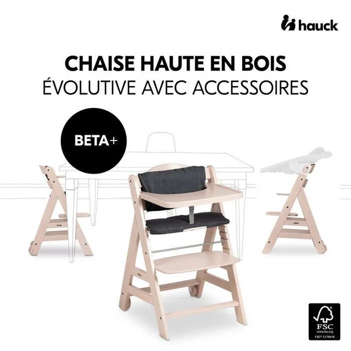 HAUCK - Chaise Haute Beta+B Whitewashed Rosé-1