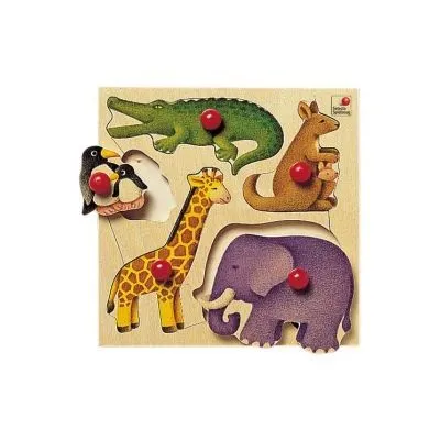 Jeu d'encastrement Zoo - SELECTA - 5 pièces - Pour enfants de 18 mois et plus - Multicolore-0
