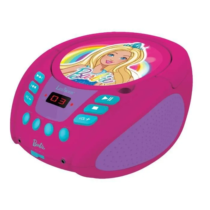 Lecteur CD portable avec prise micro Barbie-1