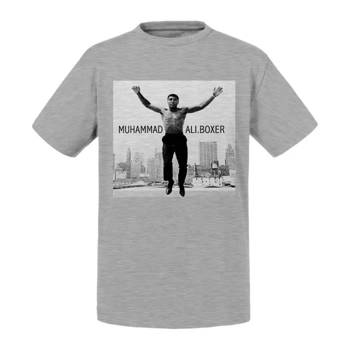 T-shirt Enfant Gris Mohamed Ali Boxer De Legendes Star Célébrité-0