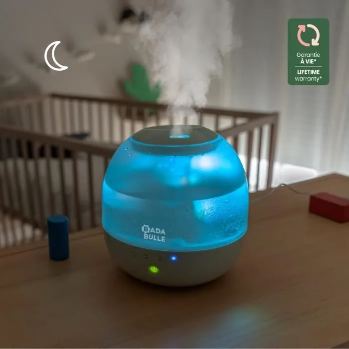 Badabulle Humidificateur d'Air Bubble - Assure Bon Taux d'Humidité - Veilleuse Intégrée - Buse 360° - Jusqu'à 16h d'Autonomie (2L)-1