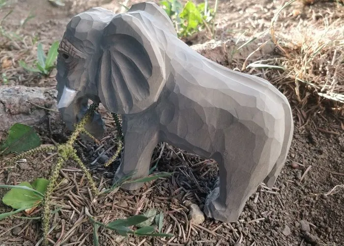 Wudimals - Figurine Eléphant en bois - K-PLAY-2