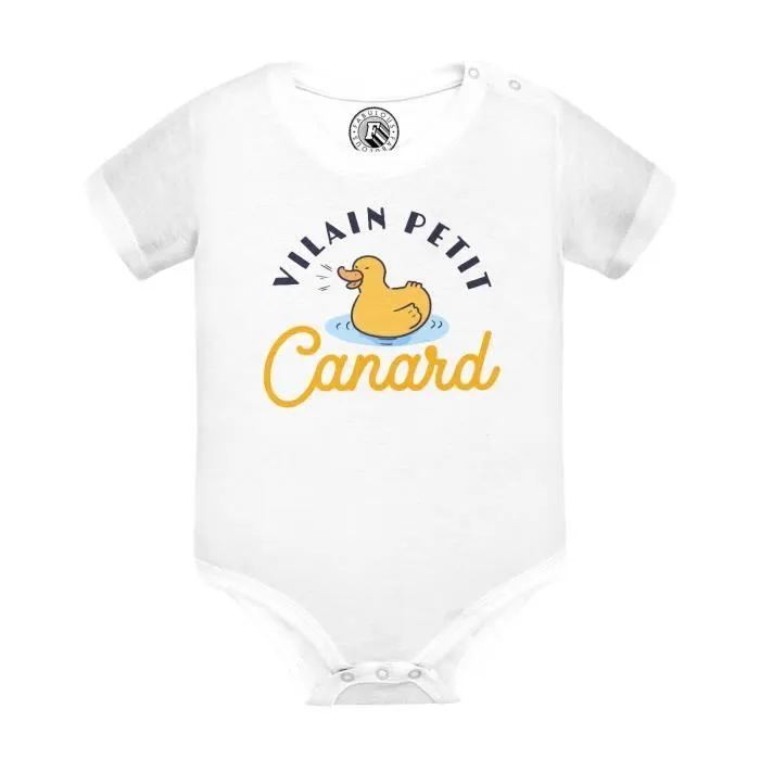 Body Bébé Manche Courte Blanc Vilain Petit Canard Enfant Expression-0