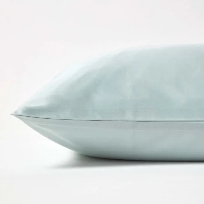 Taie d'oreiller Bleu givré 100% coton BIO 400 fils 40 x 80 cm - HOMESCAPES - Rectangulaire - Uni-1