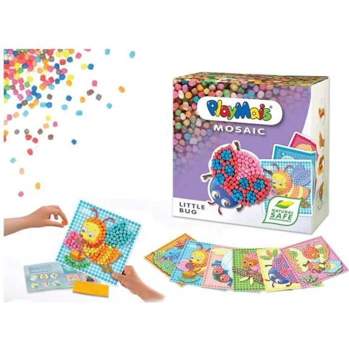 Mosaïque PlayMais - PlayMais - Petit insecte - 100% biodégradable - 2300 flocons - À partir de 3 ans-0