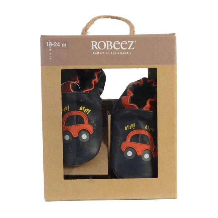 Chaussons enfant - Robeez - Beep Beep - Marine foncé/orange - Confort exceptionnel-2