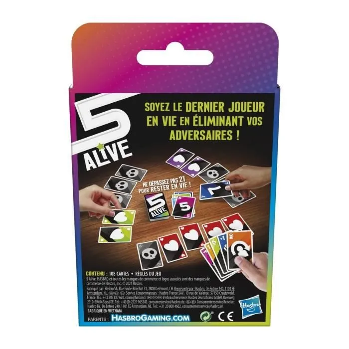 Jeu de cartes 5 Alive - HASBRO - Version délirante du 21 - Pour enfants à partir de 8 ans-4