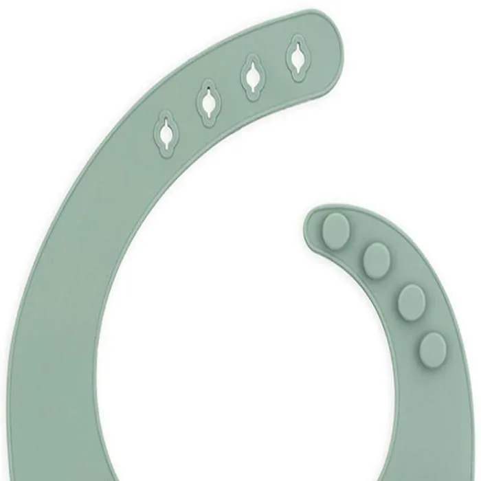 Bavoir en silicone JOLLEIN - Vert Cendré - Pour bébé - Taille unique-1