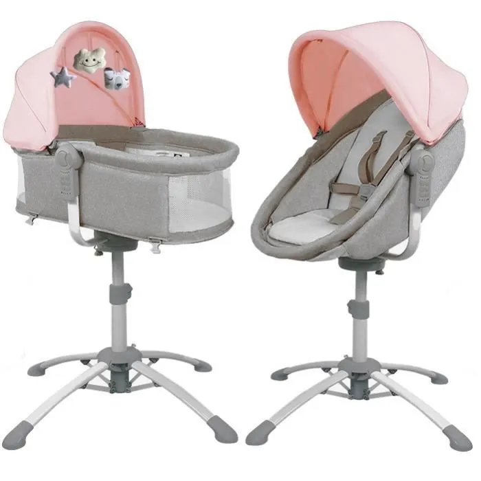 LOUNA multifonction 4 en 1 : BERCEAU, BALANCELLE ELECTRIQUE, CHAISE HAUTE TRANSAT.-0