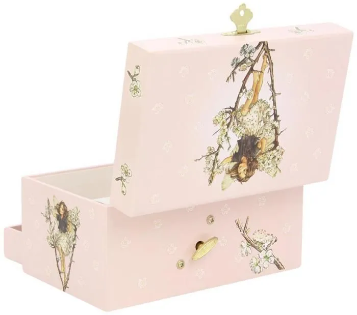 Boîte à bijoux musicale - TROUSSELIER - Cerisier - Fée Elfe - Rose - 18x11x10 cm-3