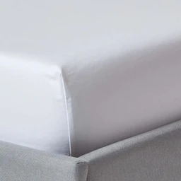 Drap-housse uni 90 x 190 cm 100% coton égyptien 1000 fils coloris blanc-0
