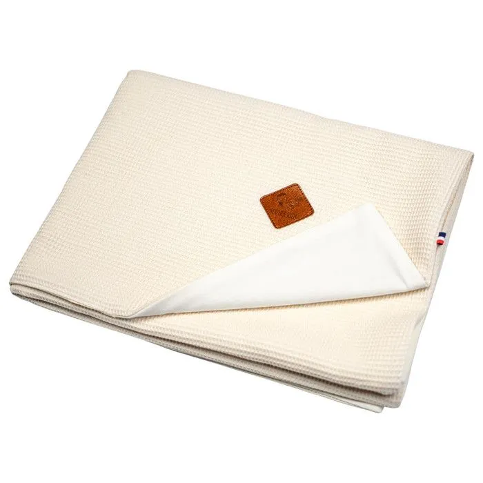 Couverture été en coton nid d'abeille 100x70 cm Beige-0
