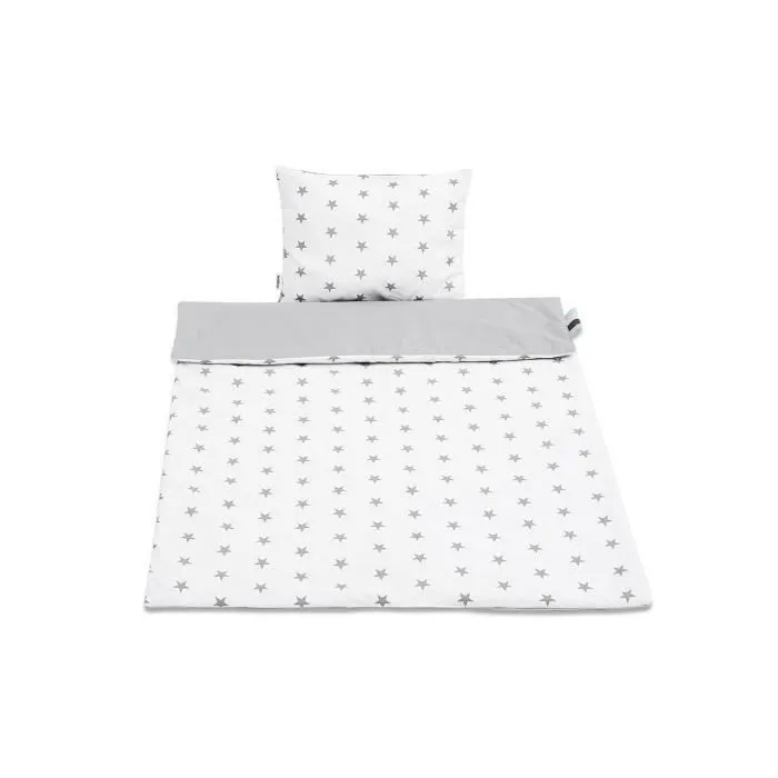 Bellochi Set de Couette Bebe 75x100 cm et Coussin Enfant 30x40 cm - Réversible et Lavable - Coton - nunki star-1