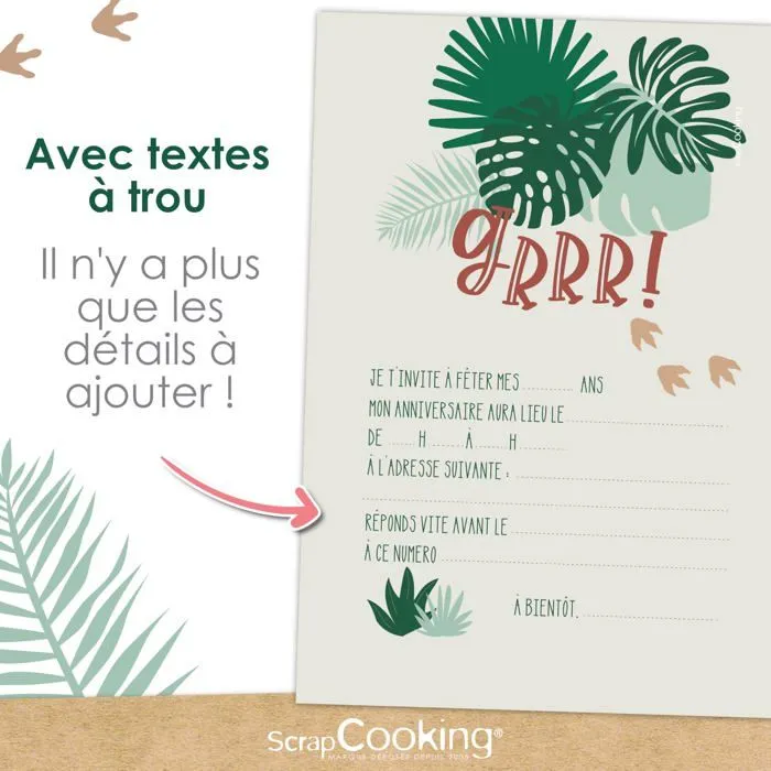 Faire-part - carte d'invitation Scrap cooking - 0262-3