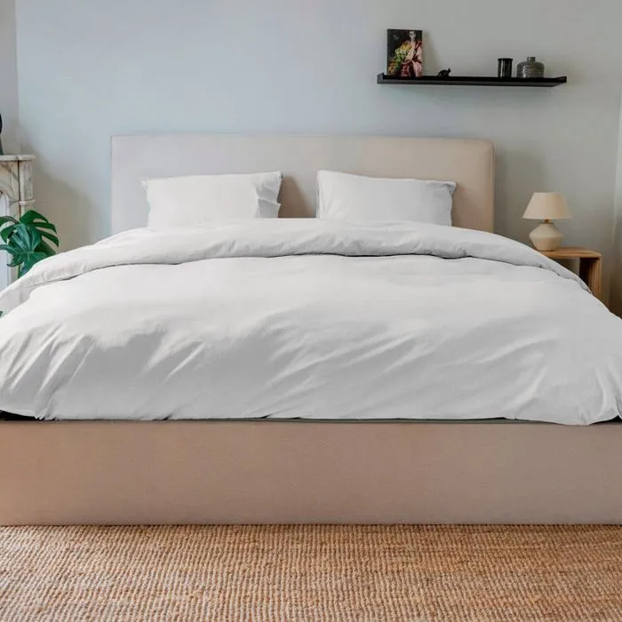 Drap housse coton blanc 90x200 cm-5