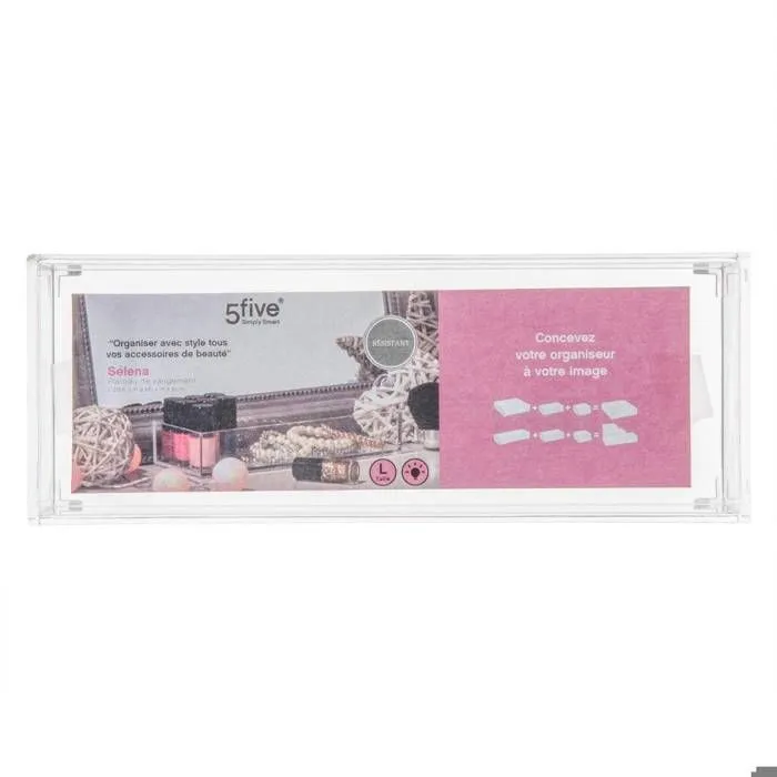 Plateau de rangement - AC-DÉCO - 25,6 x 9,6 x 4,8 cm - Transparent - Plastique - Rectangle-2