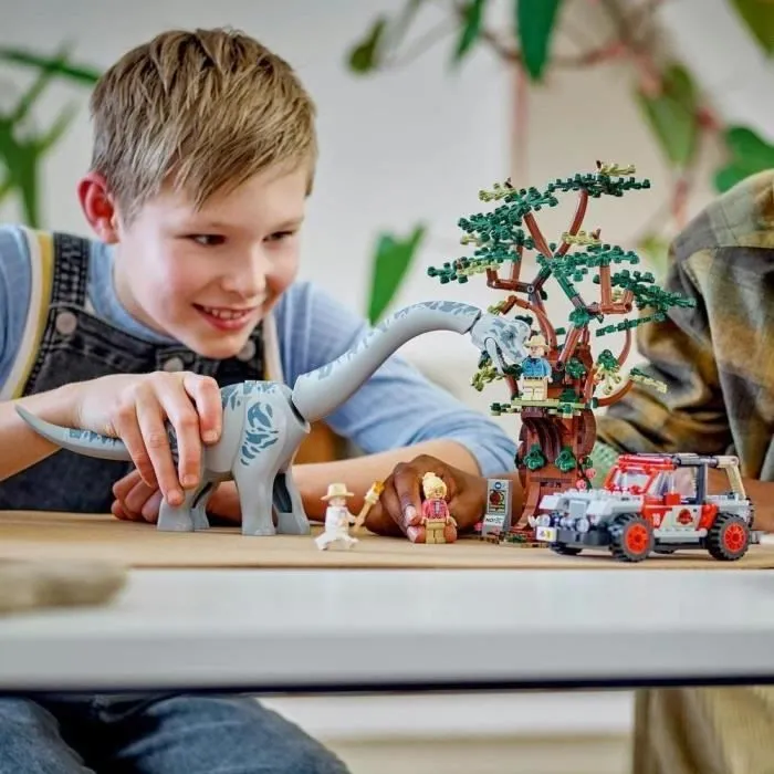 LEGO® Jurassic Park 76960 La Découverte du Brachiosaure, Jouet avec Figurine de Dinosaure et Voiture-2