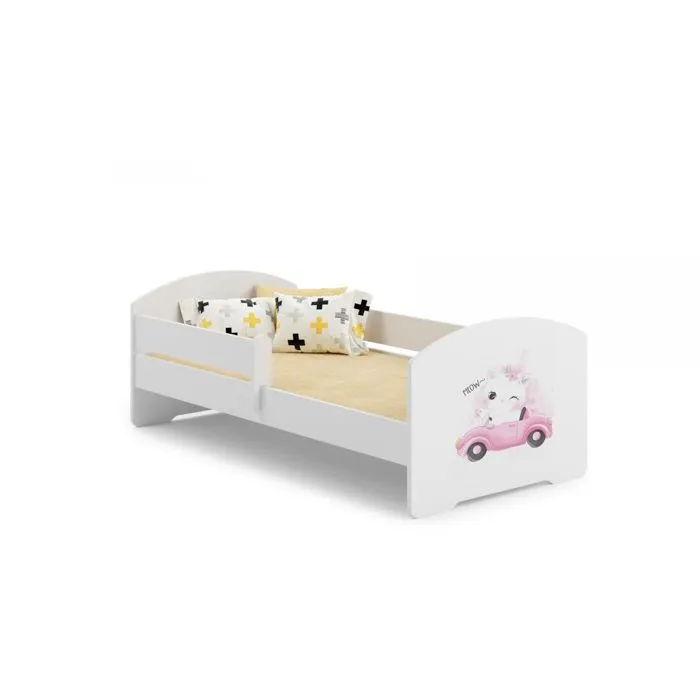 Lit enfant Sam 140x70 cm - Chat - Marque KOBI - Avec matelas-0