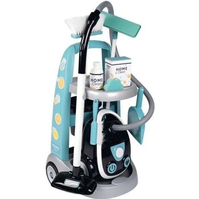 Jouet - Smoby - Chariot De Ménage + Aspirateur - Multicolore - Accessoires Inclus-0