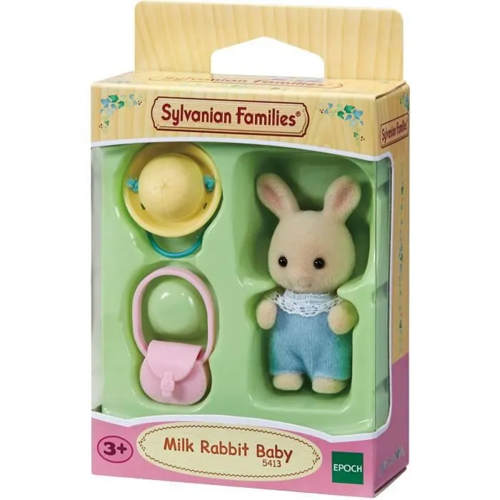 SYLVANIAN FAMILIES - Bébé lapin crème avec chapeau et sac - Mini-univers-2